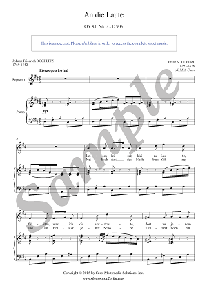 Schubert : An die Laute, Op. 81, No. 2, D 905 - Soprano