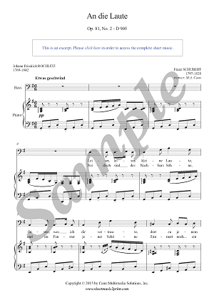 Schubert : An die Laute, Op. 81, No. 2, D 905 - Bass