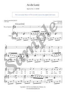 Schubert : An die Laute, Op. 81, No. 2, D 905 - Mezzo-Soprano