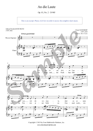 An die Laute, Op. 81, No. 2, D 905