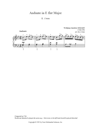 Andante in E flat Major, K 15mm