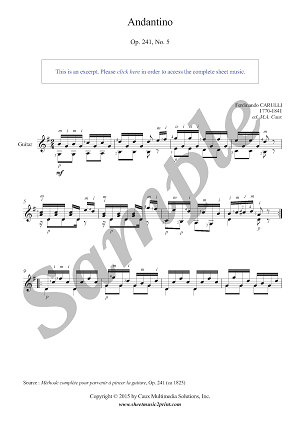 Carulli : Andantino Op. 241, No. 5