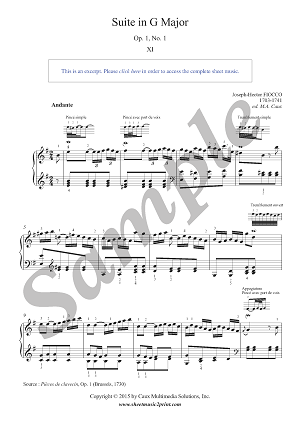 Suite in G Major, Op. 1, No. 1 (11/12)