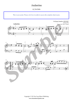 Andantino K 236/588b -- Urtext
