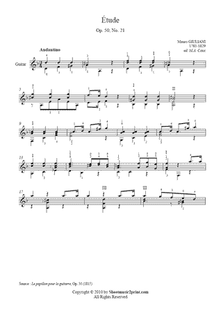 Etude in D minor <i>Andantino</i>, Op. 50, No. 21