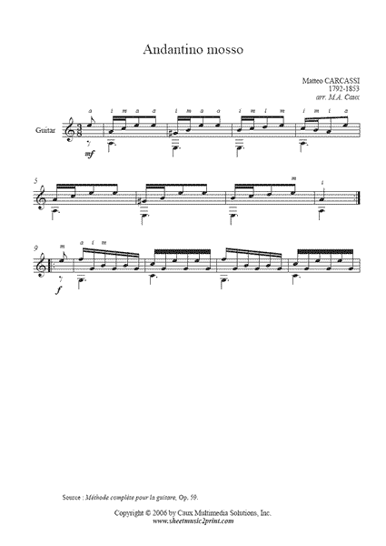 Siciliana by Matteo Carcassi Sheet music for Guitar (Solo