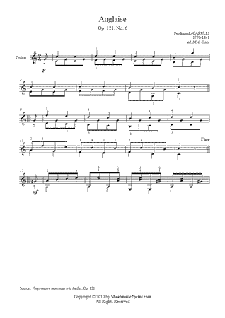 Anglaise in C Major, Op. 121, No. 6