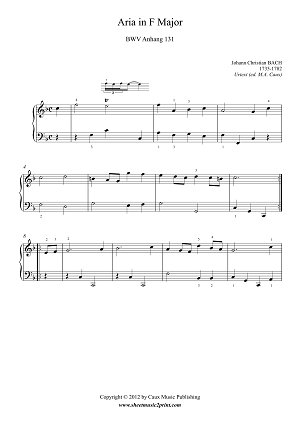 Aria in F Major, BWV Anhang 131 -- Urtext