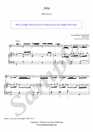 Ouverture in G Major, TWV 32:13 (5/7 : Aria) -- Urtext