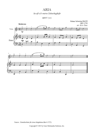 Aria in D minor, BWV 515