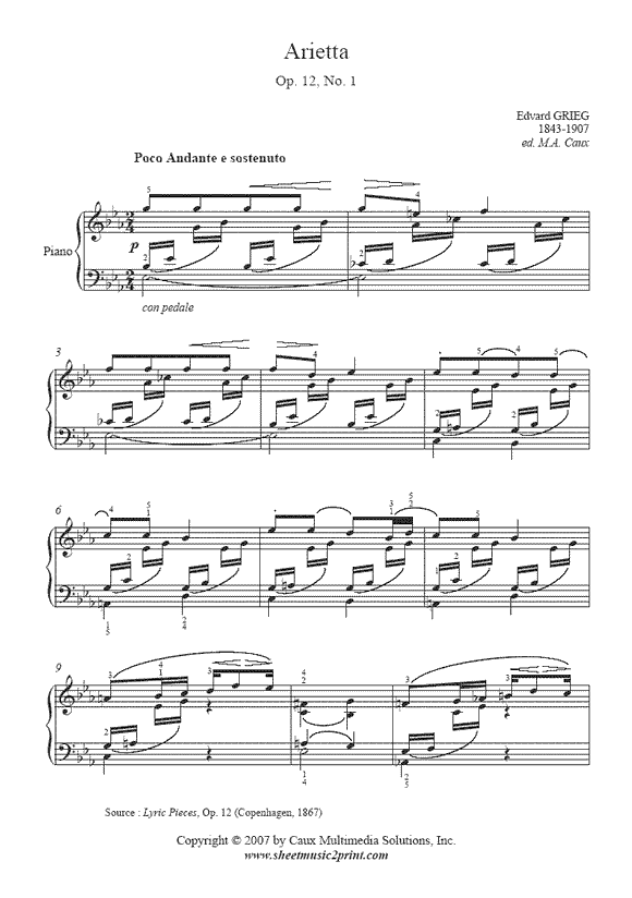 Grieg : Arietta, Op. 12, No. 1