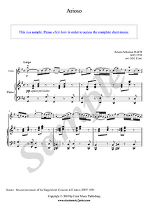 Bach : Arioso BWV 1056 - BWV 156 - Violin