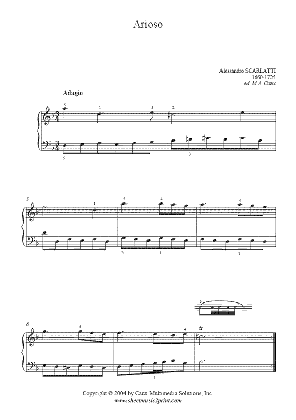 Scarlatti : Arioso in D minor