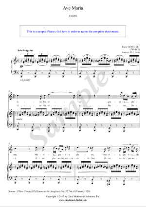 Ave Maria, D 839 - C Major