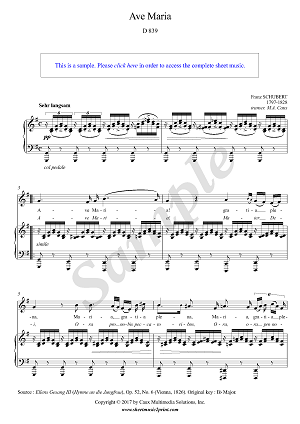 Ave Maria, D 839 - G Major