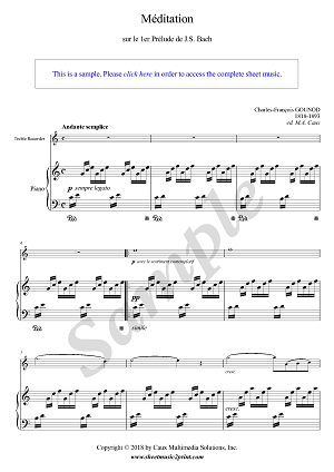 Gounod : Ave Maria - Treble Recorder