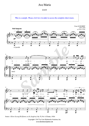 Ave Maria, D 839 - Latin - B flat Major