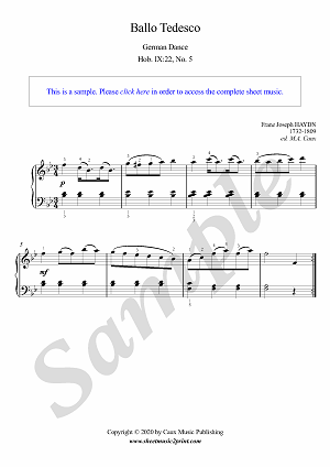 German Dance in B flat Major, Hob. IX:22, No. 5