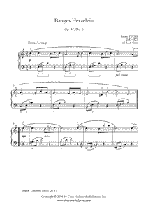 Fuchs : Banges Herzelein, Op. 47, No. 5
