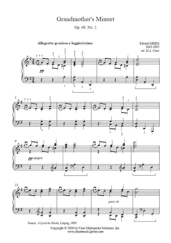 Grieg : Grandmother's Minuet, Op. 68, No. 2