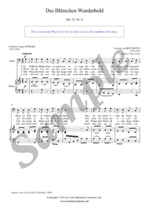Beethoven : Das Blümchen Wunderhold, Op. 52, No. 8 - Bass