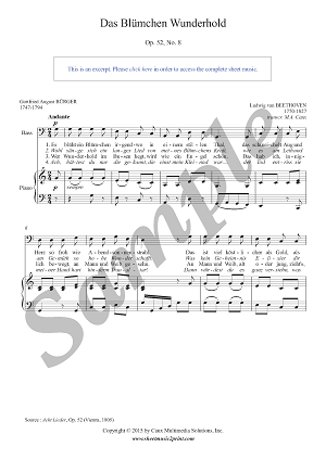 Das Blümchen Wunderhold, Op. 52, No. 8