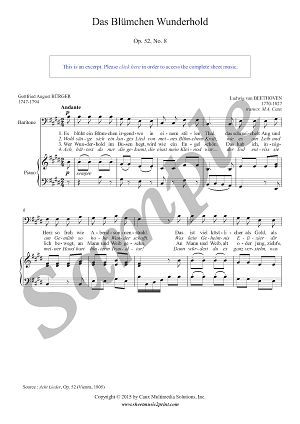 Das Blümchen Wunderhold, Op. 52, No. 8