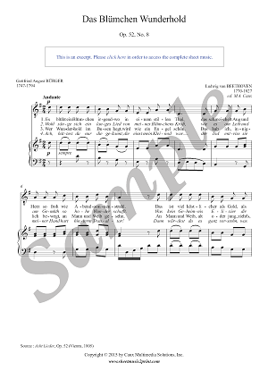 Das Blümchen Wunderhold, Op. 52, No. 8
