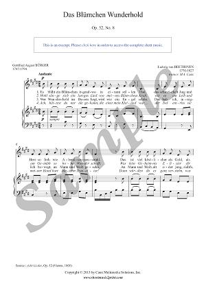 Das Blümchen Wunderhold, Op. 52, No. 8