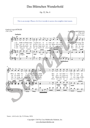 Das Blümchen Wunderhold, Op. 52, No. 8