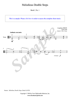 Trott : Melodious Double Stops, Book I, No. 1 - Viola