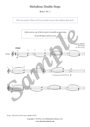 Trott : Melodious Double Stops Book I, No. 3