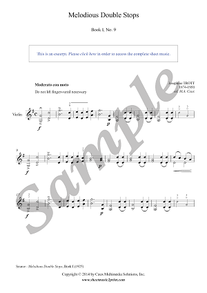 Trott : Melodious Double Stops Book I, No. 9