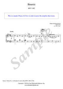 Bach : Bourree BWV 1002 - Piano