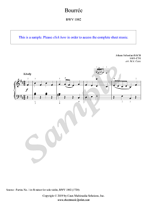 Bourrée in B minor, BWV 1002