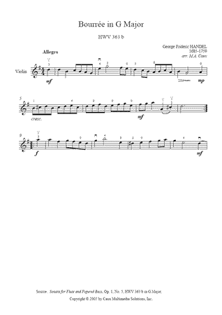 Bourrée in G Major, HWV 363 b