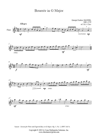 Bourrée in G Major, HWV 363b