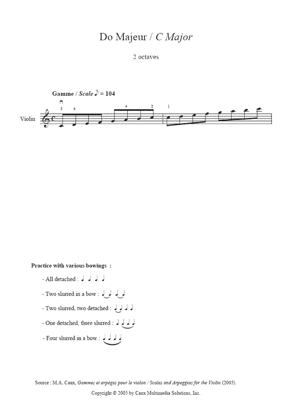 C Major Scale and Arpeggio - Violin