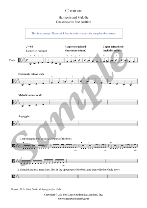 Viola : C minor Scales & Arpeggio - Grade 1