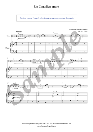 Un Canadien errant - Theme and variations