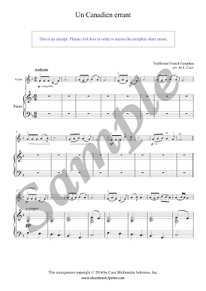 Un Canadien errant - Theme and variations