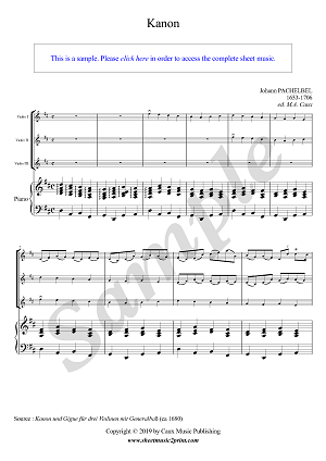 Pachelbel : Canon - Three violins and piano