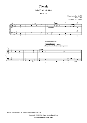 Chorale in C Major, BWV 514 -- Urtext
