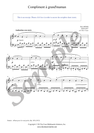 Compliment à grand'maman, Op. 103