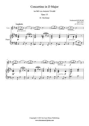 Concertino in D Major, Op. 15 (2/3)