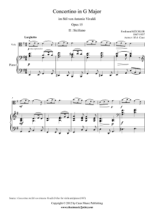 Concertino in G Major, Op. 15 (2/3)