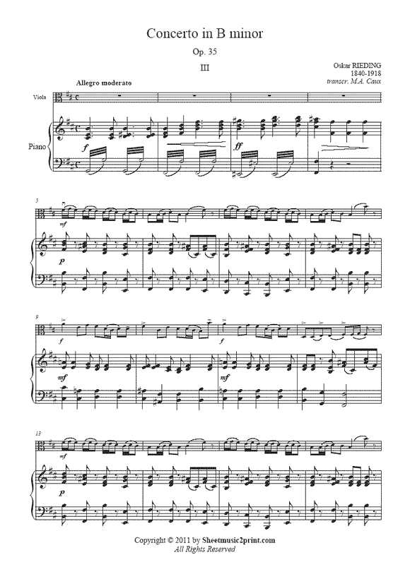 Rieding : Concerto Op. 35 for Viola 3/3