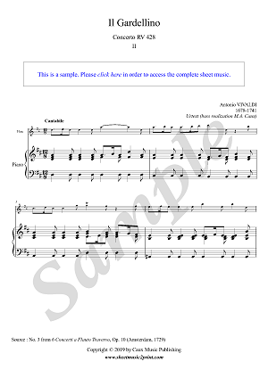 Il Gardellino : Concerto RV 428 (2/3 : Cantabile) -- Urtext