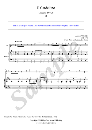 Vivaldi : Il Gardellino - Concerto RV 428 - Cantabile
