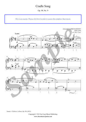 Cradle Song, Op. 98, No. 9